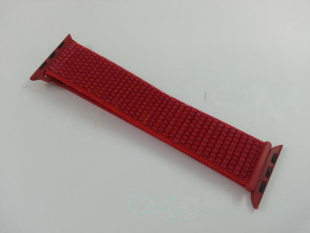 Ремешок для Apple Watch 38mm / 40mm / 41mm (нейлон, красный)