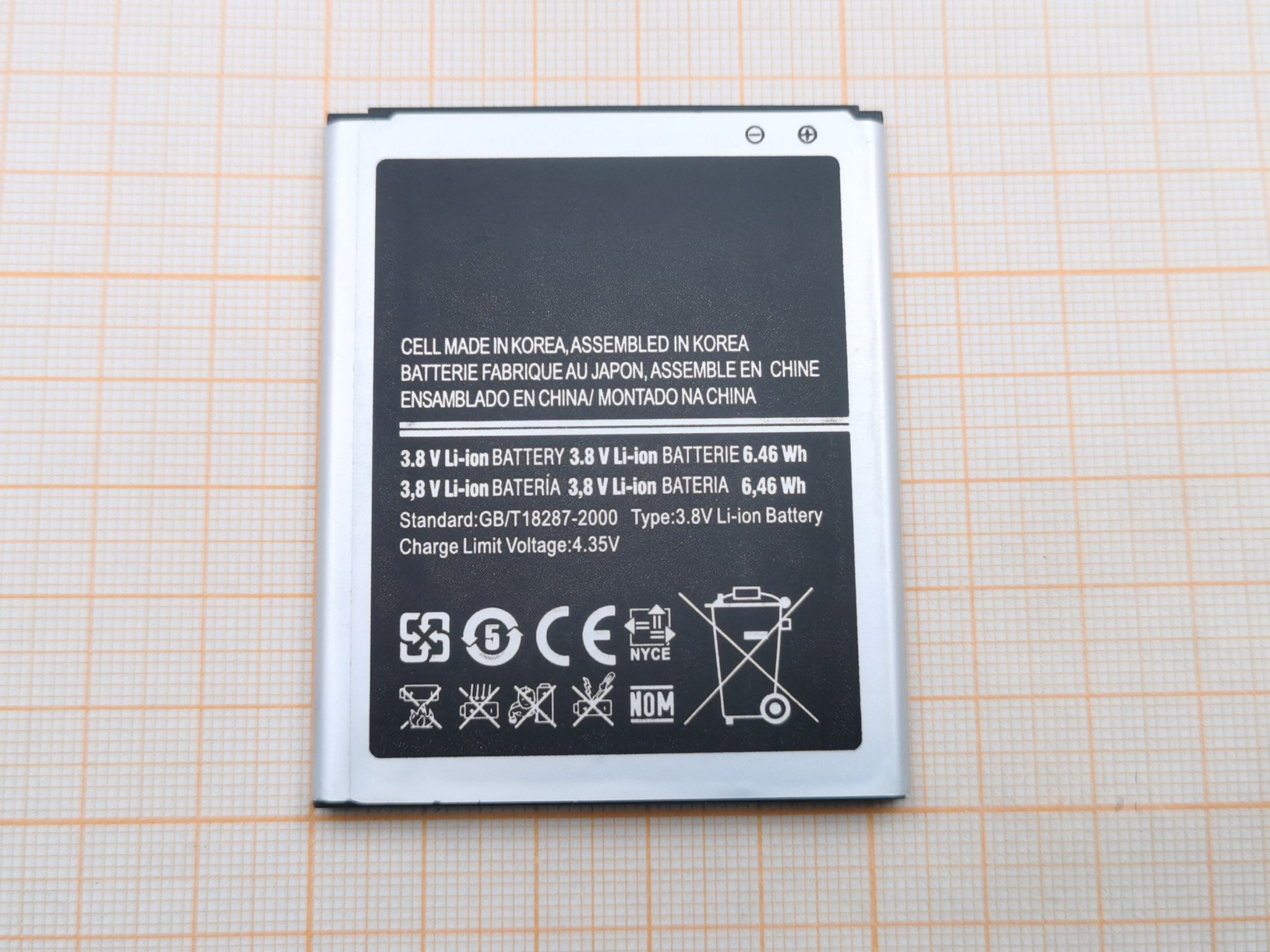 АКБ для Samsung i8262D / i8268 / i829 (EB425365LU) (тех.упак), ориг