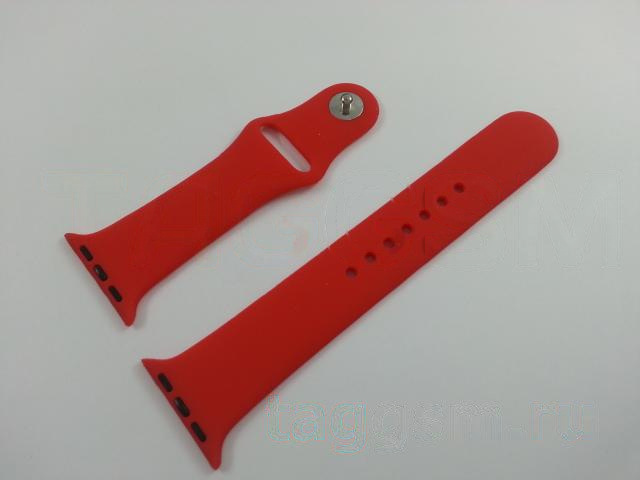 Ремешок для Apple Watch 38mm / 40mm (силикон, красный), размер M / L