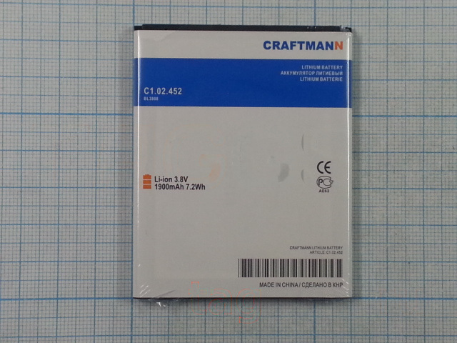 АКБ CRAFTMANN для Fly IQ456 ERA LIFE 1900mAh Li-ion