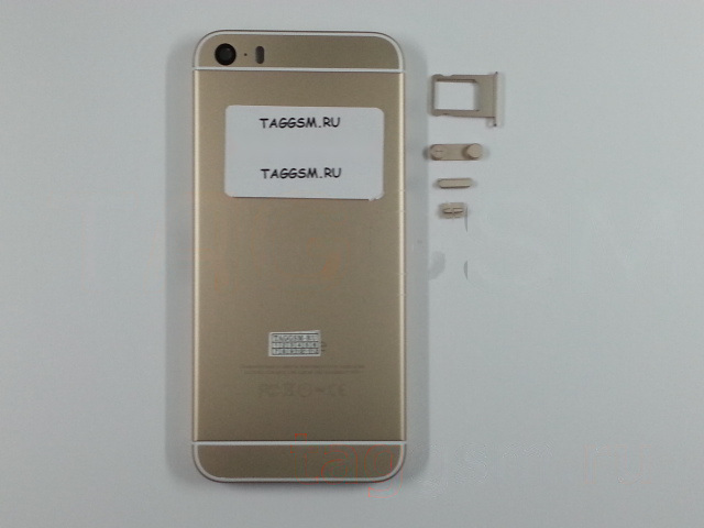 Задняя крышка для iPhone 5S (золото) (дизайн iPhone 6)