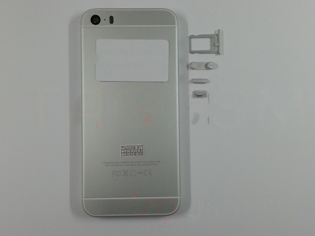 Задняя крышка для iPhone 5S (серебро) (дизайн iPhone 6)