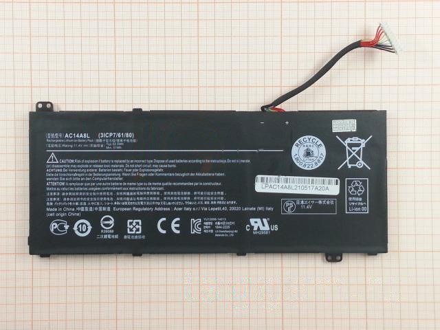 АКБ для ноутбука Acer Aspire VN7-571 / VN7-571G / VN7-572 / VN7-572G / VN7-591 / VN7-591G / VN7-592 / VN7-592G / VN7-791 / VN7-791G / VN7-792 / VN7-792G, 51Wh, 11.4V (AC14A8L)