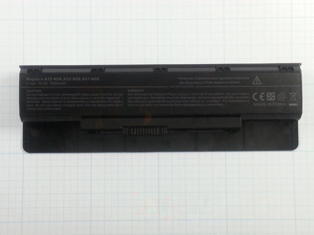 АКБ для ноутбука Asus N46 / N46V / N46VM / N46VZ / N56 / N56V / N76V / N76VB / N76VJ / N76NM / N76VZ, 4400mAh, 10.8V (A31-N56 / A32-N56 / A33-N56)