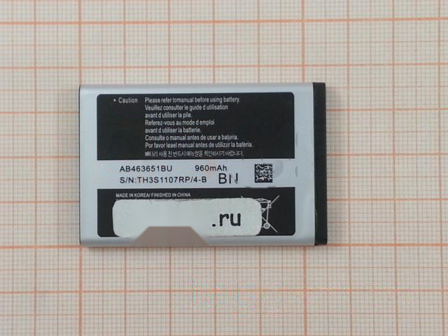 АКБ для Samsung L700 / S5560 / B3410 / C3060 / C3222 / C3322 / C3500 / C3510 / C6112 / S3370 / S3650 / S5260 / S5292 / S5510 / S5511 / S5620 / S7220 (AB463651BU) (в коробке), TN+