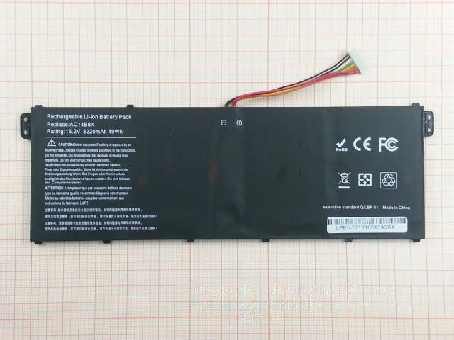 АКБ для ноутбука Acer Aspire E5-771 / E5-771G / ES1-331 / ES1-572 / ES1-711G, 3220mAh, 15.2V (AC14B8K / AC14B3K / AC14B8J)