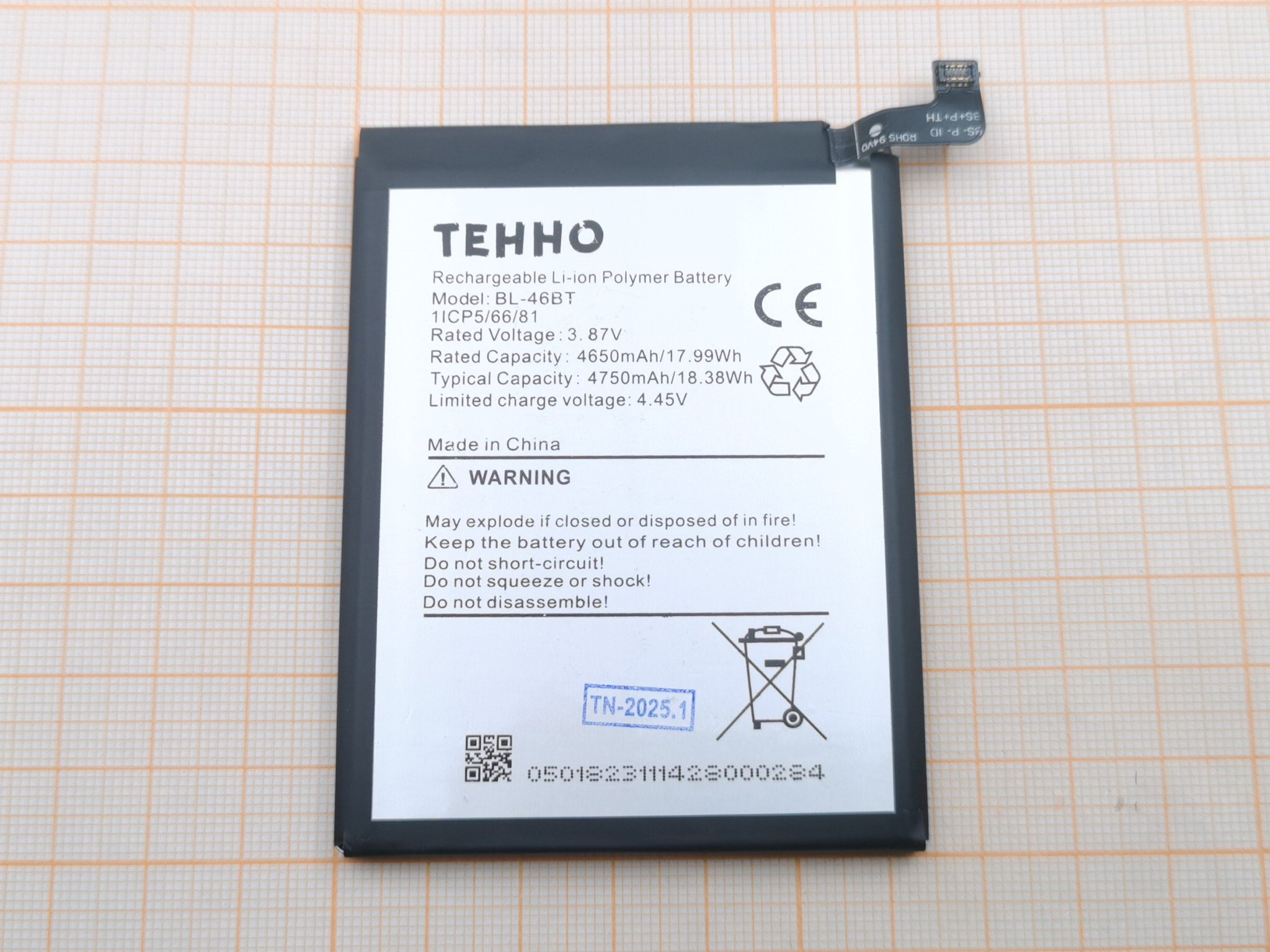 АКБ для Tecno Camon 18 Premier (BL-46BT) (в коробке), TN+