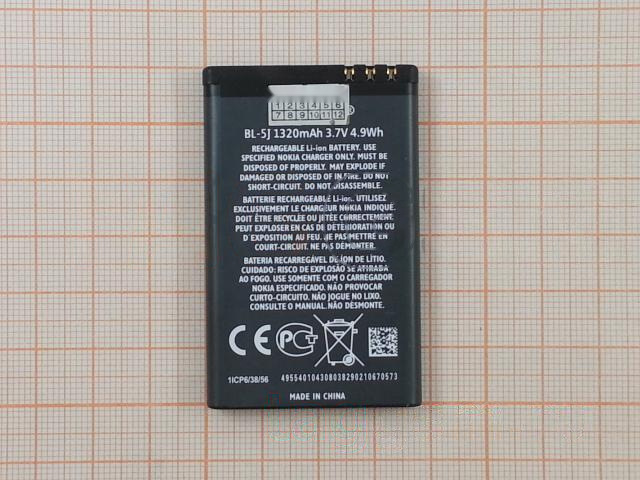 АКБ для Nokia BL-5J 5228 / 5230 / 5235 / 5800 / N900 / Asha 200 / Asha 302 / X6 / C3 / X1-01 / Lumia 520 / Lumia 521 / Lumia 525 / Lumia 526 / Lumia 530, (в коробке), TN+