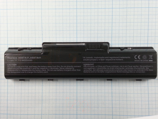 АКБ для ноутбука Acer Aspire 2930 / 4230 / 4235 / 4240 / 4310 / 4315 / 4520 / 4330 / 4332 / 4336 / 4520 / 4520G / 4530 / 4535 / 4710 / 4715 / 471G / 4720 / 4720G / 4720Z / 4730 / 4736 / 4740 / 4920 / 4920G / 4930 / 4935 / 5236 / 5241 / 5532 / 5334 / 5335 / 5336, 4400mAh, 11.1V (AS07A31 / AS07A41 / AS07A42 / AS07A51)