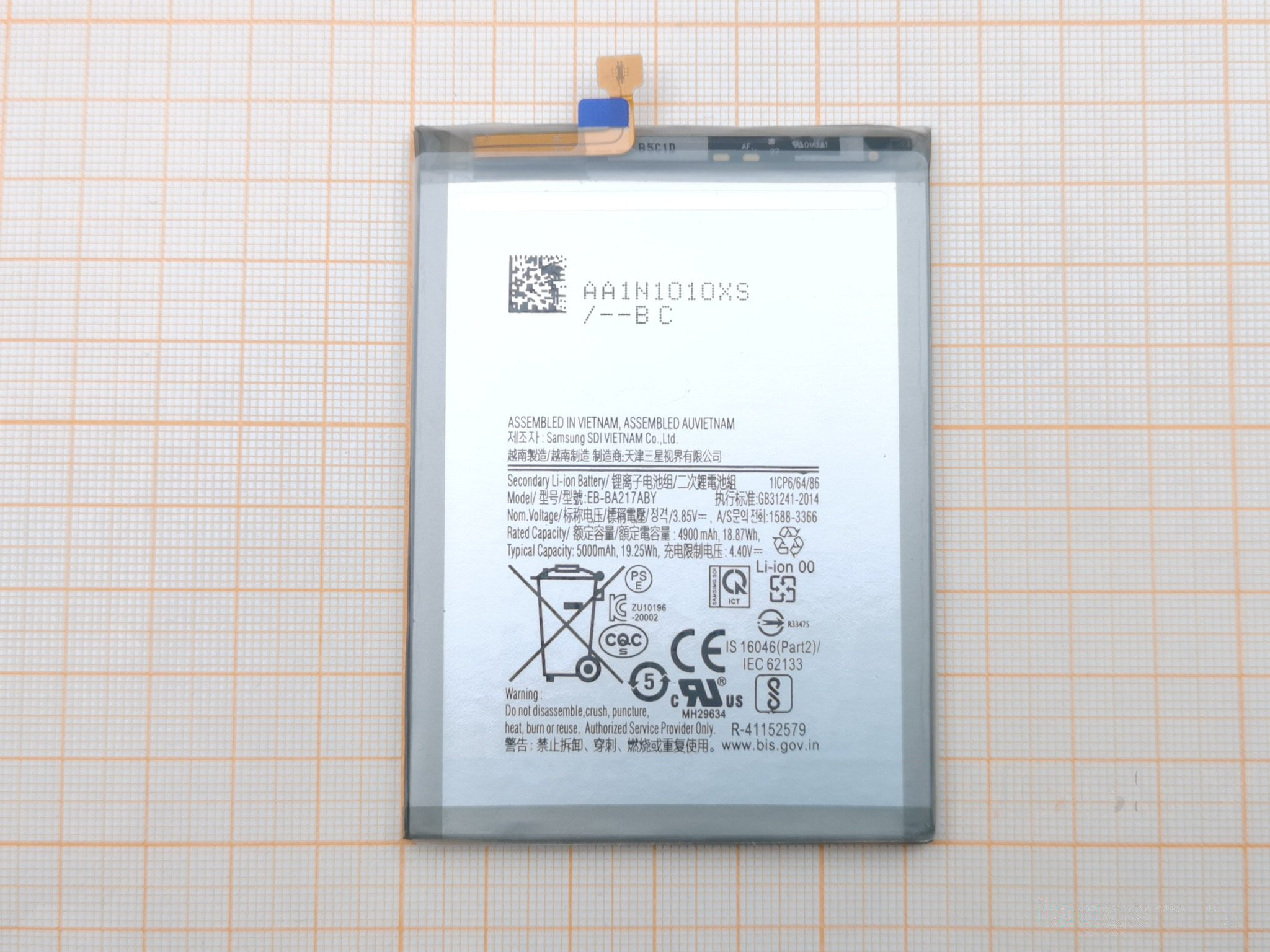 АКБ для Samsung A022 / A047F / A125 / A127F / A135F / A137F / A217F / M127 Galaxy A02 / A04s / A12 / A12 Nacho / A13 / A21s / M12 (EB-BA217ABY) (тех.упак), ориг
