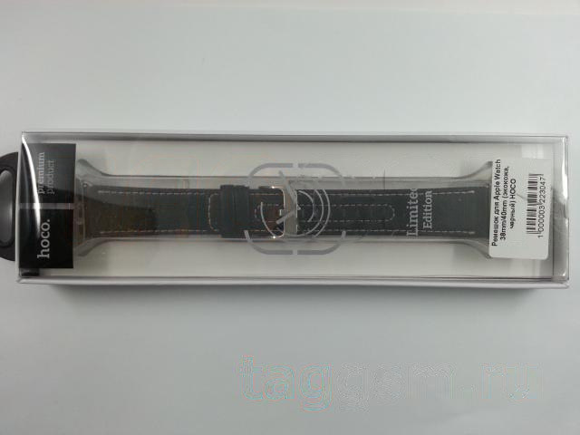 Ремешок для Apple Watch 38mm / 40mm (экокожа, черный) HOCO