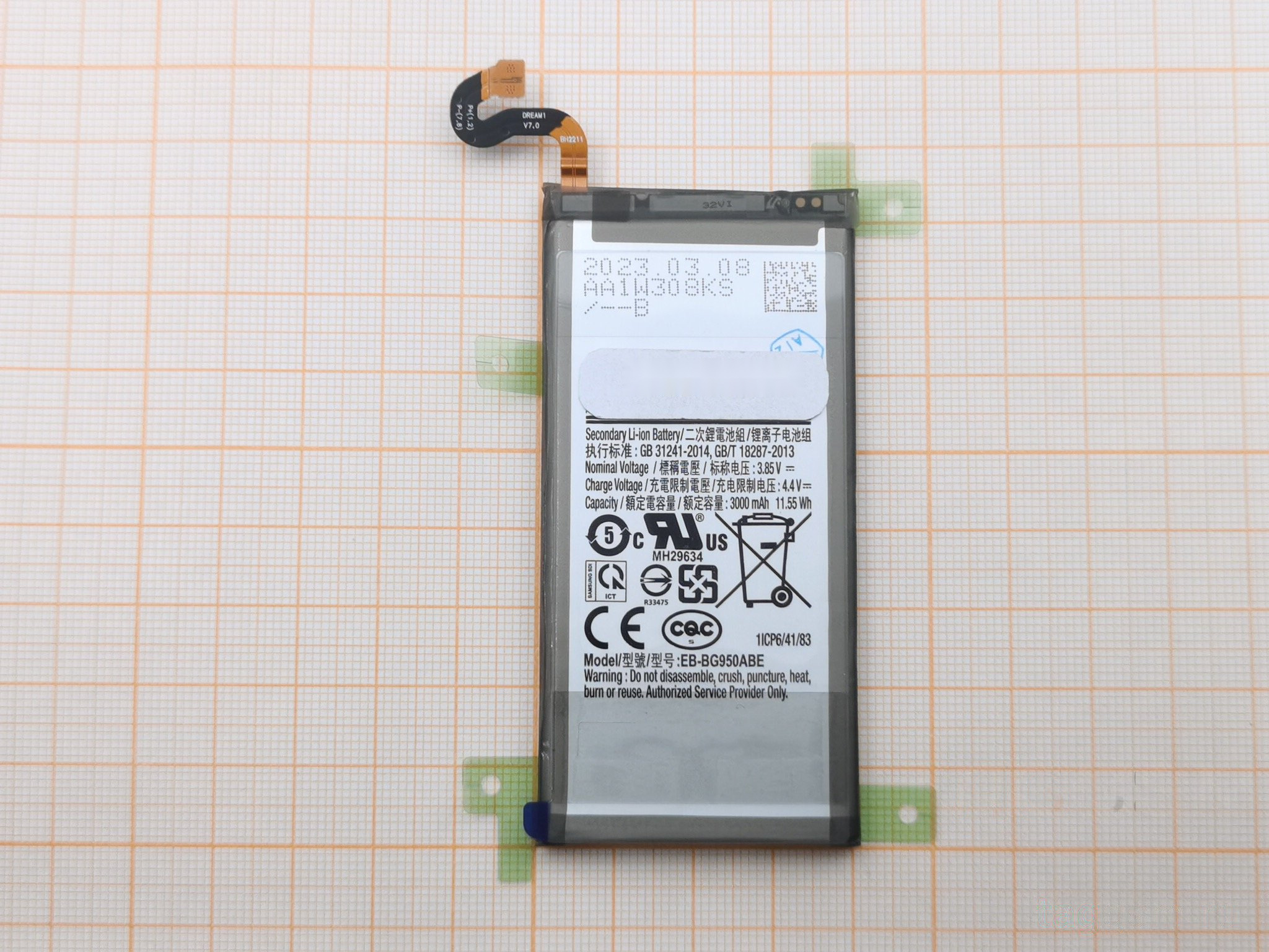 АКБ для Samsung G950F Galaxy S8 (EB-BG950ABA / EB-BG950ABE), ОРИГ 100%