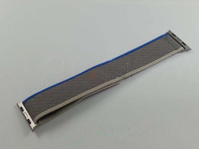 Ремешок для Apple Watch 38mm / 40mm / 41mm (нейлон, Trail loop, синий / серый)