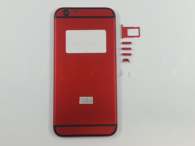 Задняя крышка для iPhone 6 (красный) (под черный дисплей)